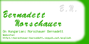 bernadett morschauer business card